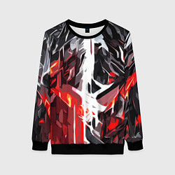 Женский свитшот Красная каменная абстракция и белая полоса