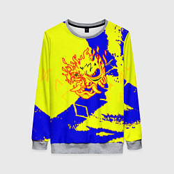 Свитшот женский Samurai logo yellow fire, цвет: 3D-меланж