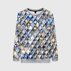 Женский свитшот Хрустальные кристаллы - бриллиантовый блеск