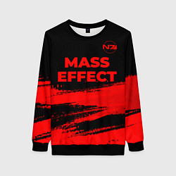 Свитшот женский Mass Effect - red gradient посередине, цвет: 3D-черный