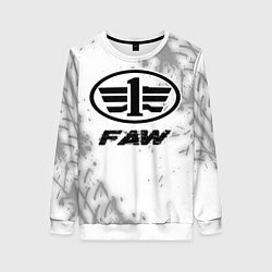 Свитшот женский FAW speed на светлом фоне со следами шин, цвет: 3D-белый