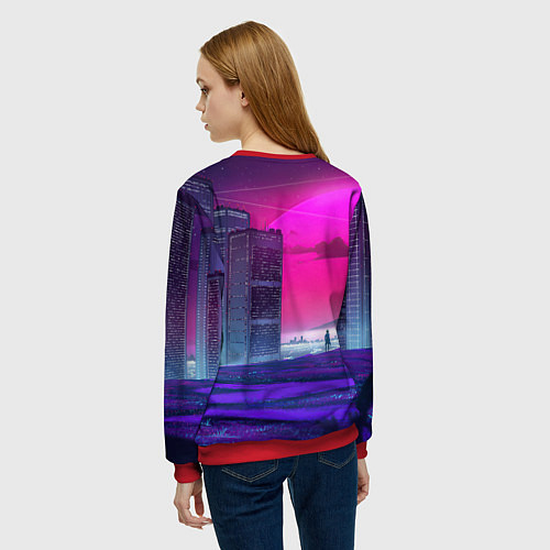 Женский свитшот Кринж свобода на белом фоне / 3D-Красный – фото 4