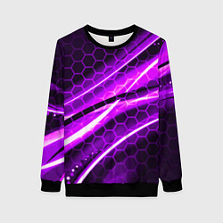 Свитшот женский Неоновая броня текстура, цвет: 3D-черный