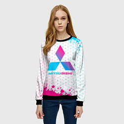 Свитшот женский Mitsubishi neon gradient style, цвет: 3D-черный — фото 2