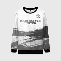 Свитшот женский Manchester United - white gradient посередине, цвет: 3D-черный