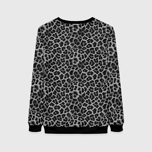 Женский свитшот Серо-черный узор леопардовой шкуры / 3D-Черный – фото 2