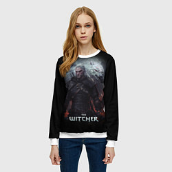 Свитшот женский Ведьмак и белый зверь, цвет: 3D-белый — фото 2
