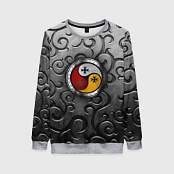 Женский свитшот Три слезы бога на металическом арнаменте