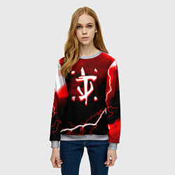 Свитшот женский Doom storm logo, цвет: 3D-меланж — фото 2