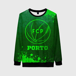 Свитшот женский Porto - green gradient, цвет: 3D-черный