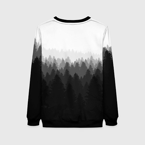 Женский свитшот Скайрим лес лого / 3D-Черный – фото 2