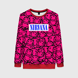 Свитшот женский Nirvana pink logo, цвет: 3D-красный