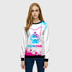 Свитшот женский Kuromi neon gradient style, цвет: 3D-черный — фото 2