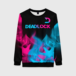 Свитшот женский Deadlock - neon gradient посередине, цвет: 3D-черный