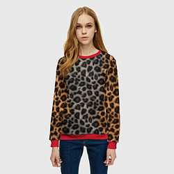 Свитшот женский Шерстка леопарда, цвет: 3D-красный — фото 2