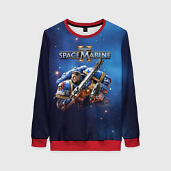 Свитшот женский Captain Titus Warhammer 40000 space marine 2, цвет: 3D-красный