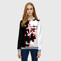 Свитшот женский Doom geometry, цвет: 3D-меланж — фото 2