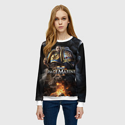 Свитшот женский Captain Titus Warhammer 40000 space marine 2, цвет: 3D-белый — фото 2