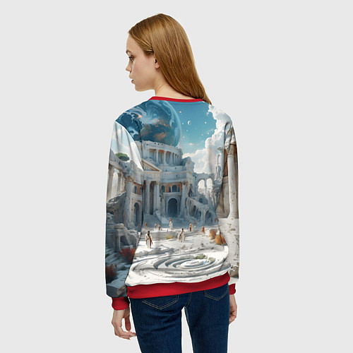 Женский свитшот Фантастическая античность / 3D-Красный – фото 4