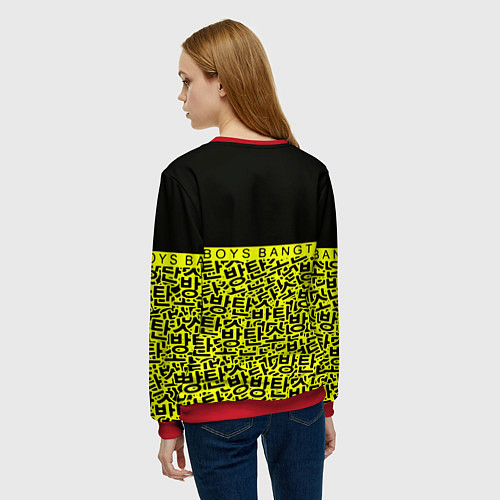 Женский свитшот BTS pattern kpop / 3D-Красный – фото 4