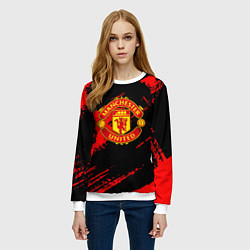 Свитшот женский Манчестер Юнайтед фк, цвет: 3D-белый — фото 2