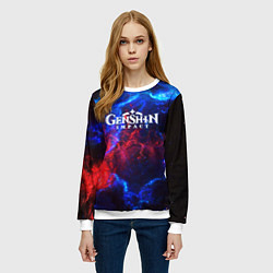 Свитшот женский Genshin Impact space, цвет: 3D-белый — фото 2