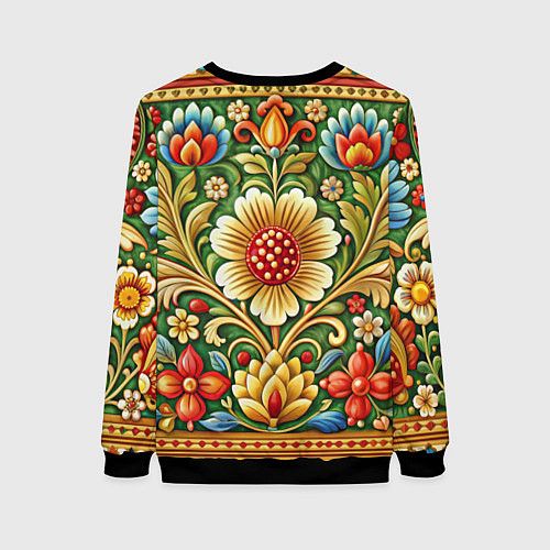 Женский свитшот Стиль советского ковра узоры и орнамент / 3D-Черный – фото 2