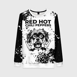 Свитшот женский Red Hot Chili Peppers - рок пес, цвет: 3D-белый