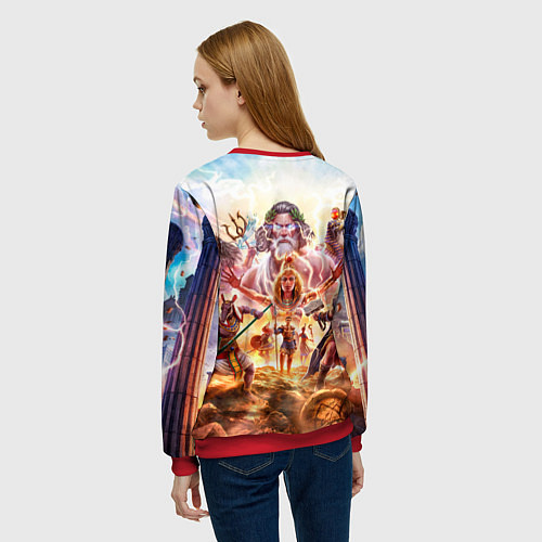 Женский свитшот Age of mythology персонажи / 3D-Красный – фото 4