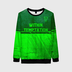 Свитшот женский Within Temptation - green gradient посередине, цвет: 3D-черный