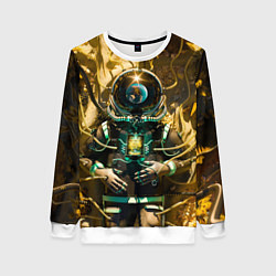 Свитшот женский Космонавт - киборг, цвет: 3D-белый
