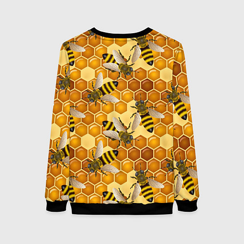 Женский свитшот Пчелиный цветной паттерн / 3D-Черный – фото 2