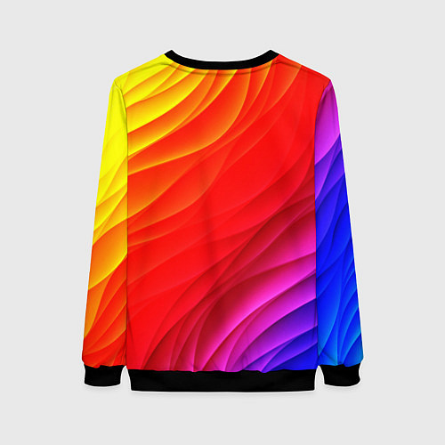 Женский свитшот Абстрактные волны текстура / 3D-Черный – фото 2