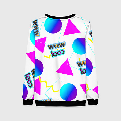 Женский свитшот WWW Cool: Геометрия и стиль 90-х / 3D-Черный – фото 2