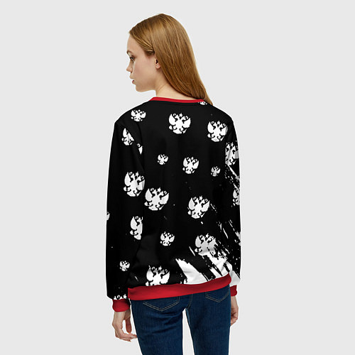 Женский свитшот Герб РФ паттерн / 3D-Красный – фото 4