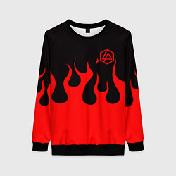Свитшот женский Linkin park logo fire, цвет: 3D-черный
