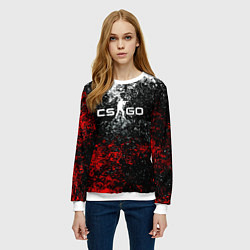 Свитшот женский CSGO брызги красок, цвет: 3D-белый — фото 2