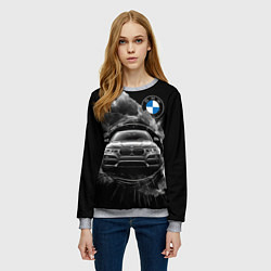 Свитшот женский BMW абстрактный дым, цвет: 3D-меланж — фото 2