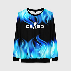 Свитшот женский CGGO blue flame, цвет: 3D-черный