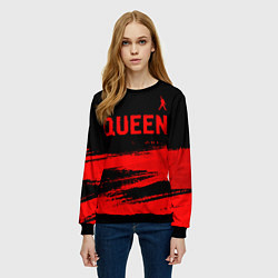 Свитшот женский Queen - red gradient посередине, цвет: 3D-черный — фото 2