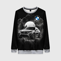 Свитшот женский BMW закат солнца, цвет: 3D-меланж