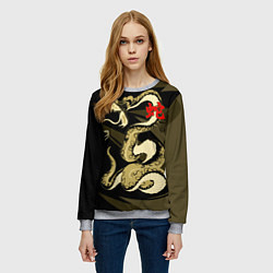Свитшот женский Золотой удав, цвет: 3D-меланж — фото 2