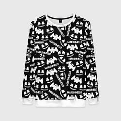 Свитшот женский Marshmello pattern music, цвет: 3D-белый