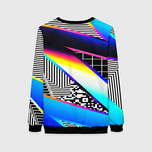 Женский свитшот Neon stripes geometry / 3D-Черный – фото 2