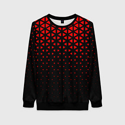 Свитшот женский Геометрический градиент - чёрно-красный, цвет: 3D-черный