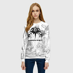 Свитшот женский Король и Шут с потертостями на светлом фоне, цвет: 3D-белый — фото 2
