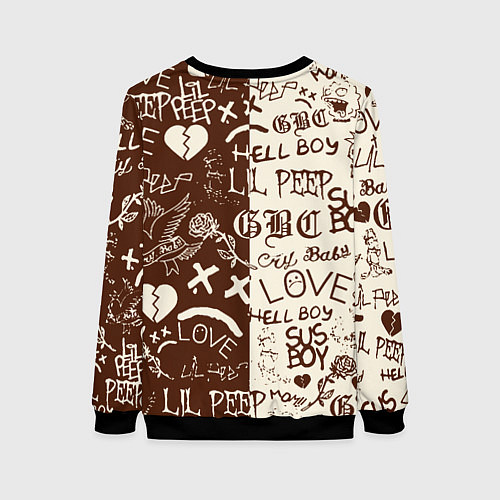 Женский свитшот Lil peep retro pattern / 3D-Черный – фото 2