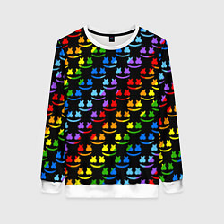 Свитшот женский Marshmello pattern neon, цвет: 3D-белый