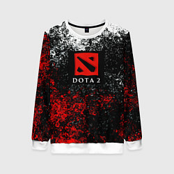 Свитшот женский Dota 2 брызги красок, цвет: 3D-белый
