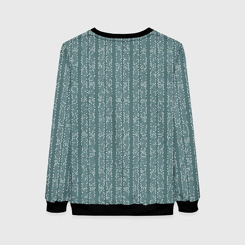 Женский свитшот Холодный синий полосы в мелкую крапинку / 3D-Черный – фото 2